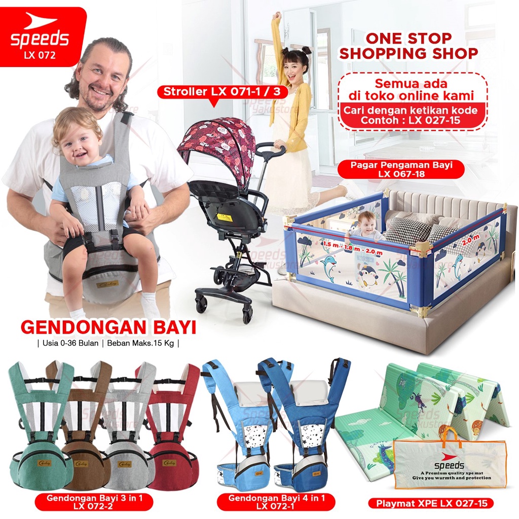 SPEEDS Gendongan Hipseat Bayi Baby Carrier 4in1 Bedongan Bayi Ransel Depan Breathable Hip seat 072-1