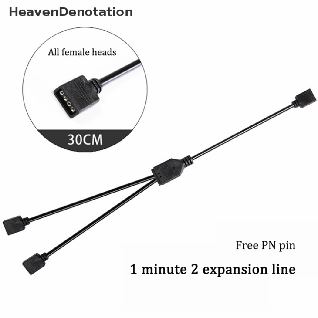 [HeavenDenotation] Motherboard Komputer RGB Split Synchronous Kabel 12V 4-pin Ekstensi Tcable 5V ARGB 3-pin Hub HDV