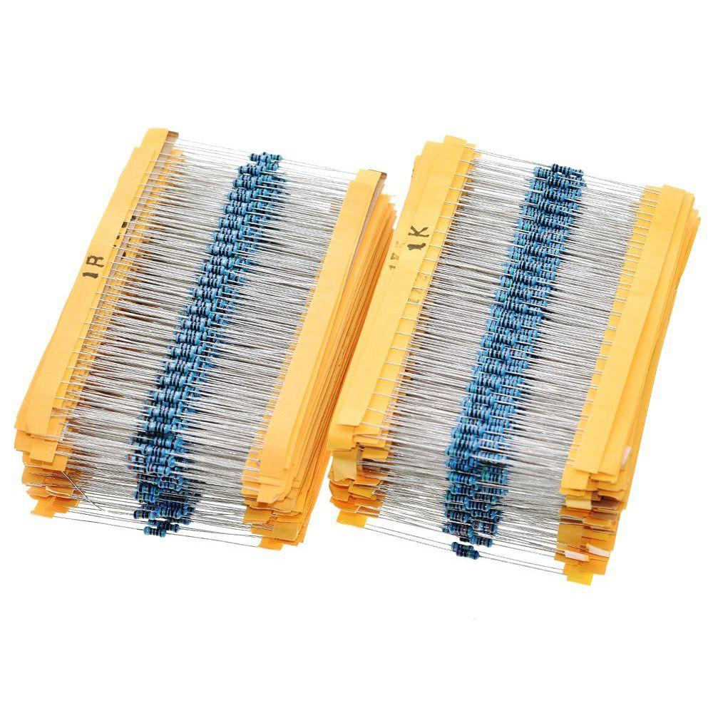 Populer 600pcs /set Resistor Metal Film Metal Tahan Lama 30jenis Komponen Pasif Tahanan 1/4W