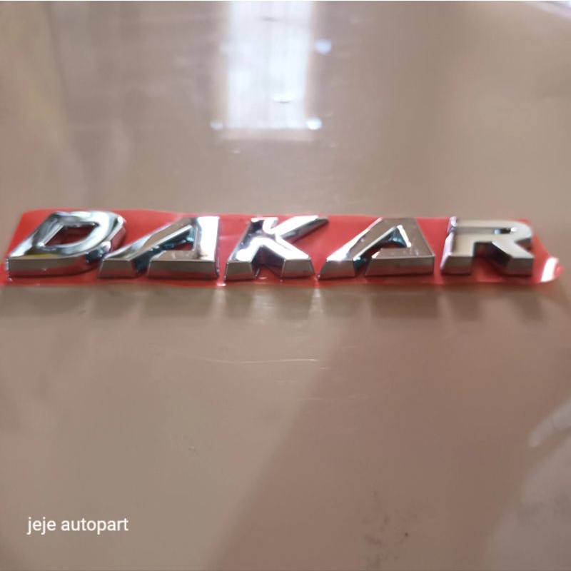 emblem tulisan merk logo DAKAR pajero ORIGINAL ASLI