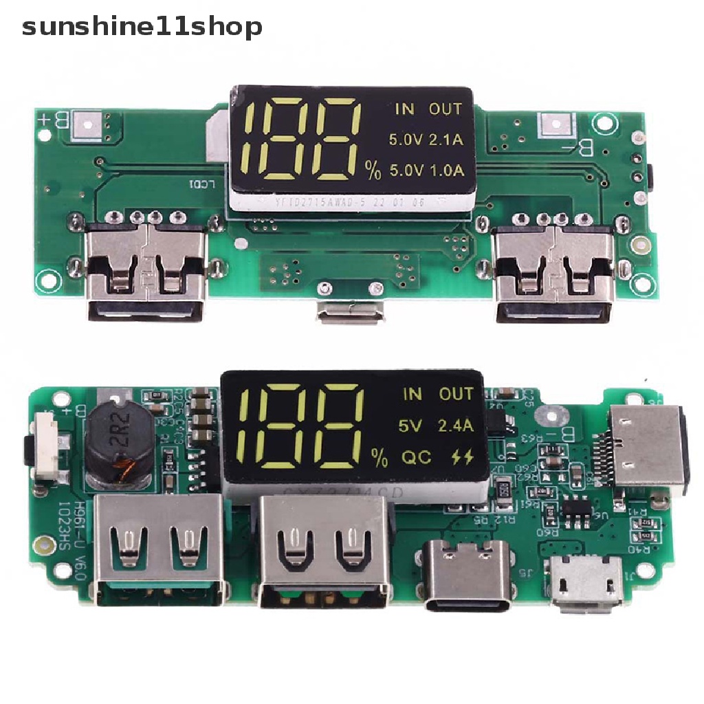 Sho Compact 18650modul Pengisian Display Digital Lithium 5V2.4A 2A 1A Output Usb Ganda Digital Display Booster N