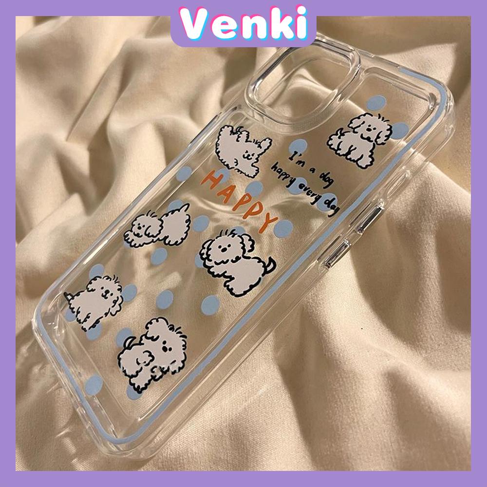 Case For iPhone 11 Soft TPU Transparent Space Case Cute Cartoon Puppy Case Plating Buttons Camera Protection Shockproof For iPhone 14 13 12 11 Plus Pro Max 6 7 8 Plus XR XS