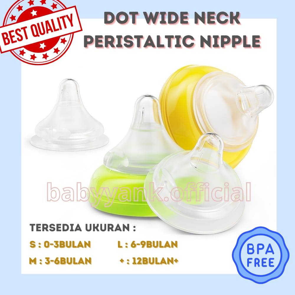 ♥BabyYank♥ Dot Botol Susu Wide Neck Nipple Peristaltic Plus Dot Botol Susu Nipple Wide Neck