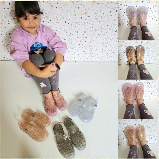 Sandal Jelly Shoes Kids Meisha Gliter Transparan Kids and Moms Sepatu Sandal Jelly Anak Import gladiator