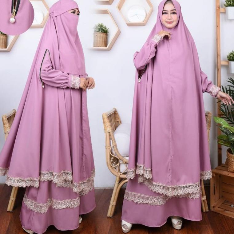 MENARIK Gamis syari alya set by Resvy_collection