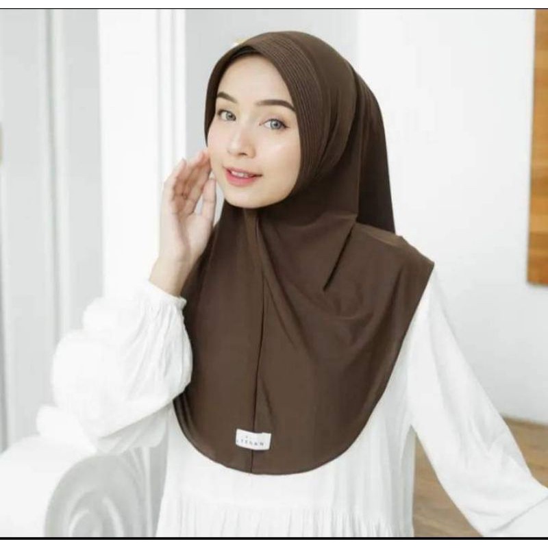 Hijab Bergo Hamidah / Hijab Instan pet Menutup Dada / Bahan Jersy