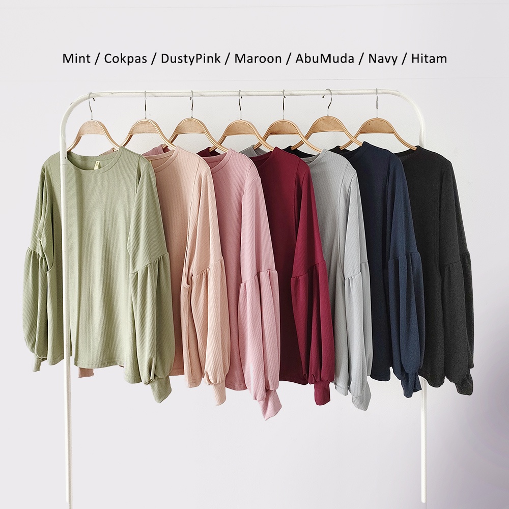 HUG YOONI - Baju Menyusui Knit Basic Balon Rajut