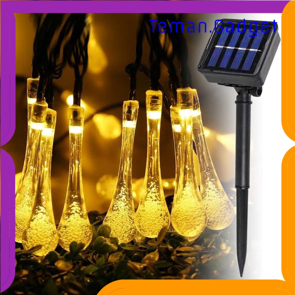 TG - LMP TaffLED Lampu Hias String Lights Raindrop Solar 30LED 6.5M Warm White - SP030