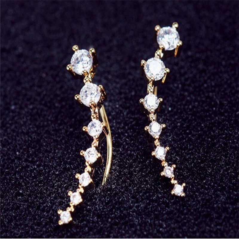 1pasang woman fashion elegant Kristal Berlian earbone Studs earring Hadiah Perhiasan