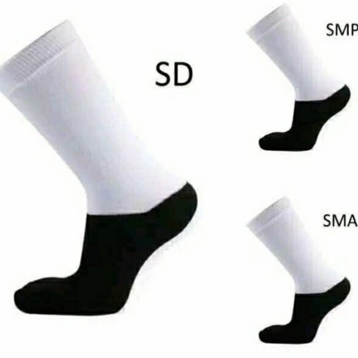 Grosir Termurah !! Kaos Kaki SEKOLAH SD SMP SMA SMU SMK Hitam Putih