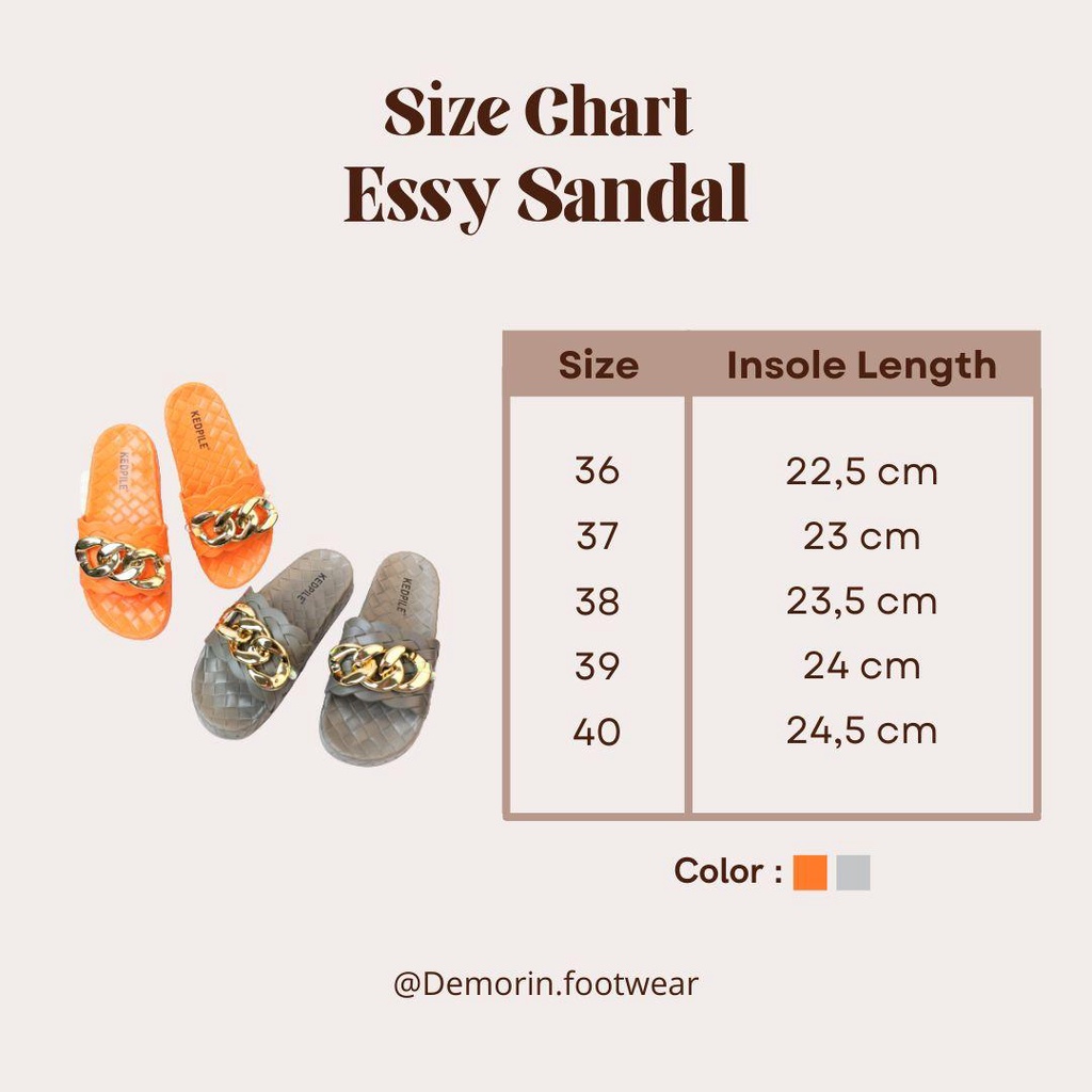 Essy Sandal Wanita Slip On Teplek Ootd - Demorin Shoes Selop