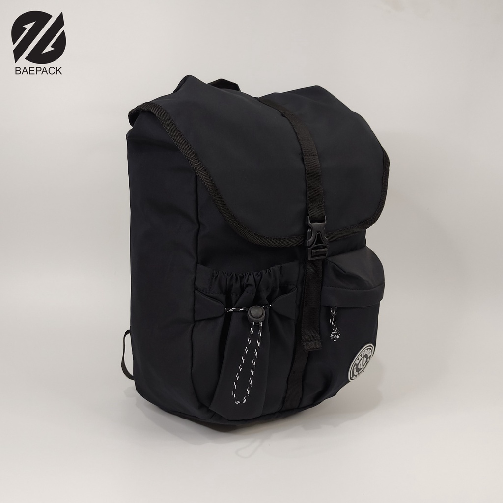 Tas Traveling Sekolah Wanita Anti Air Waterproof Akela Hitam Original Baepack / Tas Cowok Pria / Tas Wanita Perempuan / Tas Lokal Bandung / Tas Multifungsi Gunung Camping