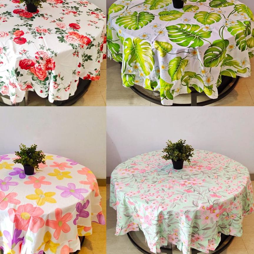 ☆ an Taplak Meja Makan Bulat 4 (Empat) kursi Rempel / Rumbai / Taplak Meja Oshin ❁