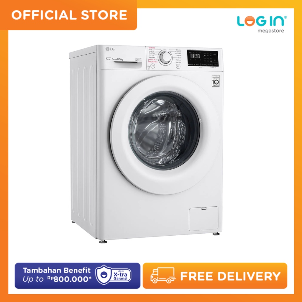 Mesin Cuci Front Loading LG FV1285S5WS 8.5 Kg