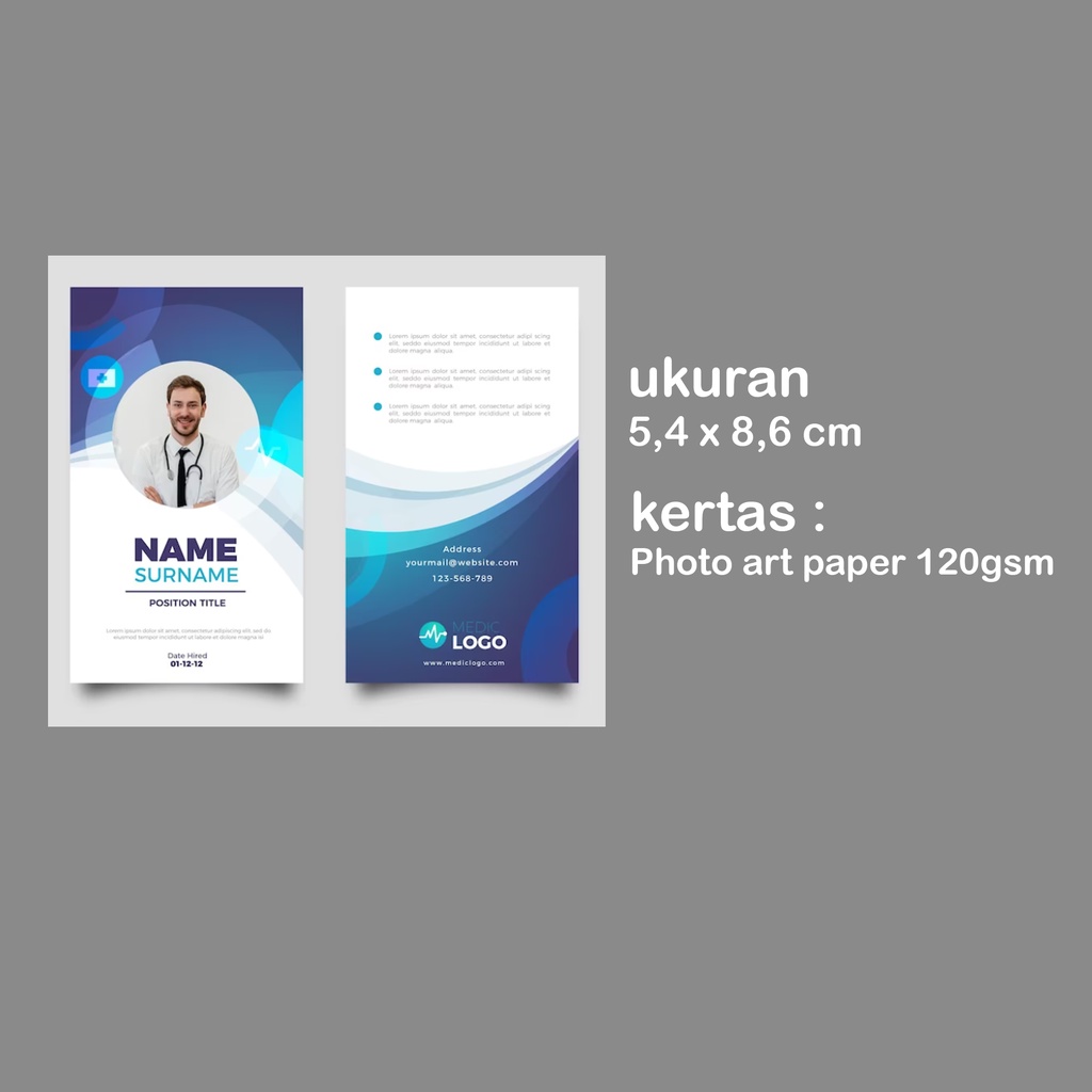 

Cetak SATU SISI Id Card / Kartu Member / KTA / Kartu Pelajar (pvc) SATUAN