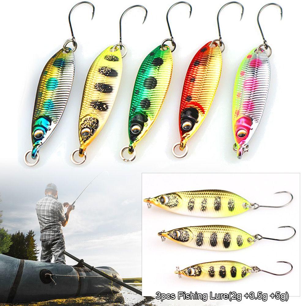 TOP 3pcs Umpan Logam Pancing 2g 3.5g 5g trout Umpan Engkol Tahan Lama