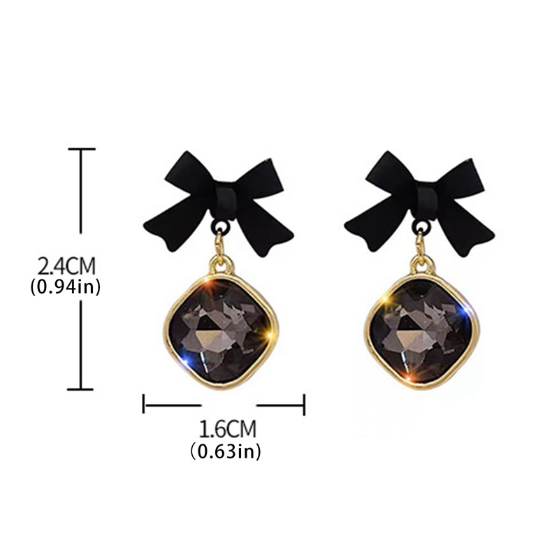 Bow Menjuntai Anting Untuk Wanita Statement Square Earrings Hadiah Ulang Tahun Pesta Wanita