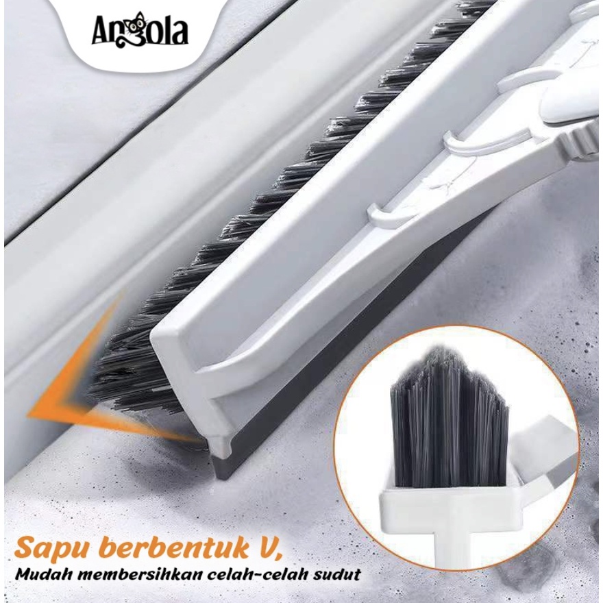 Sikat Dorong Lantai Dengan Wiper D48 Alat Pembersih Lantai Kaca 2IN1 Sikat Toilet