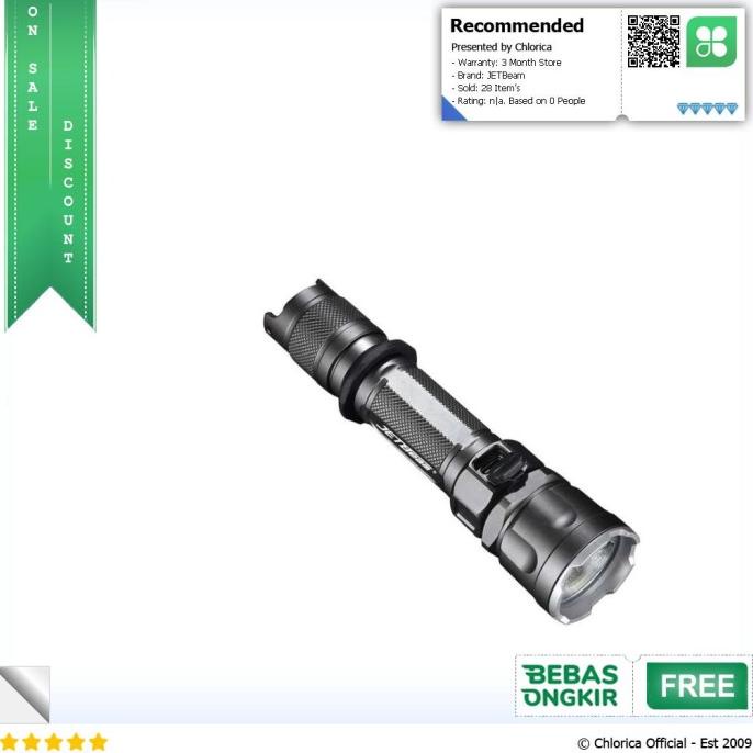 JETBeam 3Ms Guardian Flashlight Senter Tactical LED SST-70 2000 Lumens