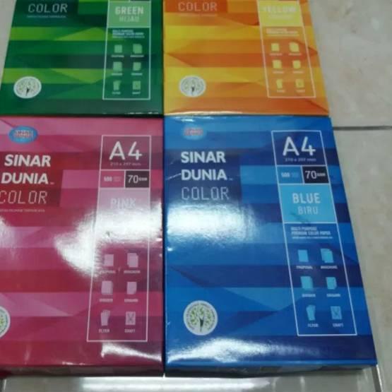 

Sale☑️Kertas HVS A4 70gr Warna Sinar Dunia / Kertas HVS Warna A4 SIDU