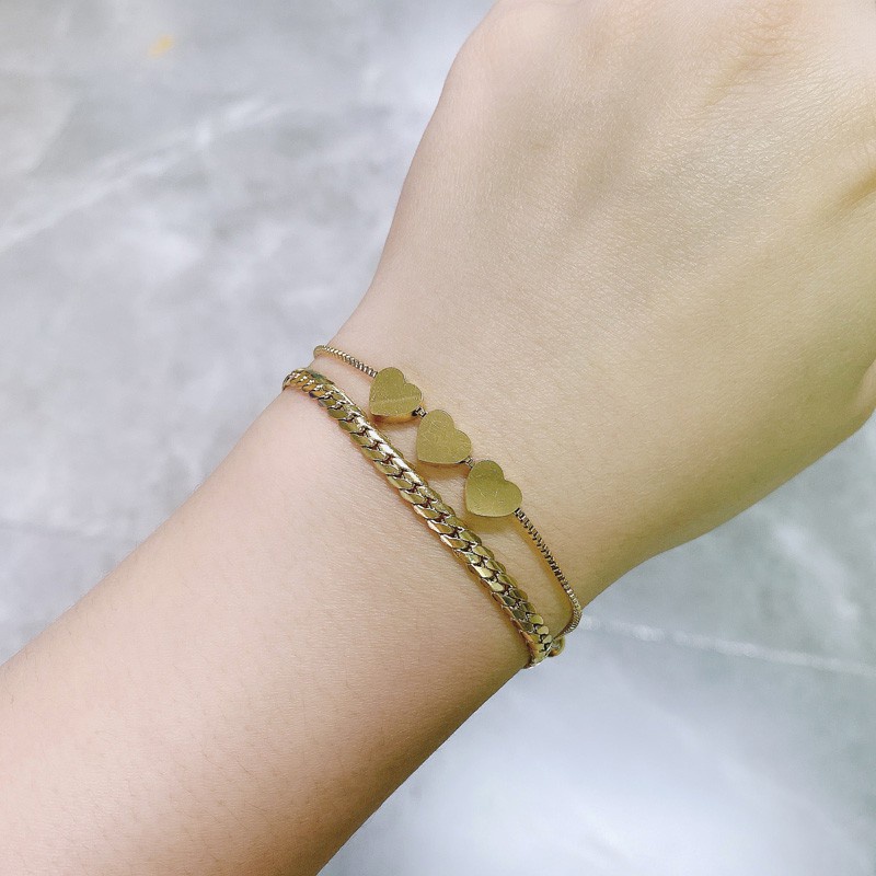 Gelang Bahan Titanium Steel 18k Warna Rose Gold Untuk Wanita