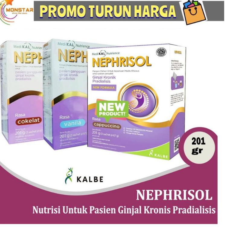 

✱ NEPHRISOL CAPPUCINO VANILA 201GR SUSU GINJAL PRA DIALISIS ☑