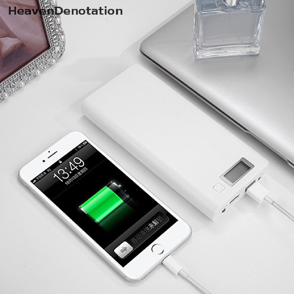 [HeavenDenotation] 8x18650 DIY Power- Bank Box Untuk CASE Dual USB Charger Untuk w/Lampu LED HDV