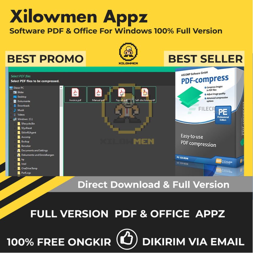 [Full Version]  ASCOMP PDF-compress Pro PDF Office Lifetime Win OS