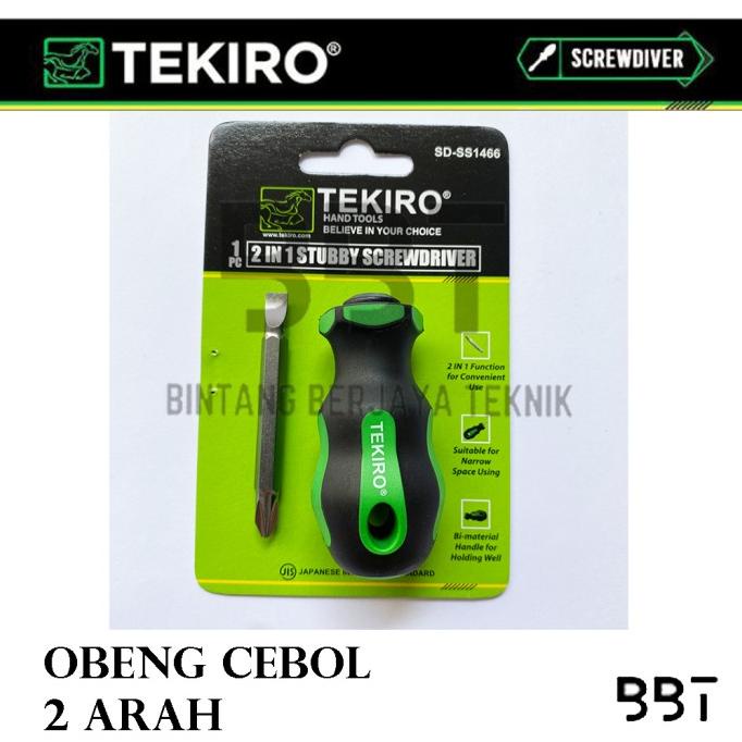 Tekiro Obeng Cebol Bolak Balik / Obeng Pendek Dua Arah Stubby