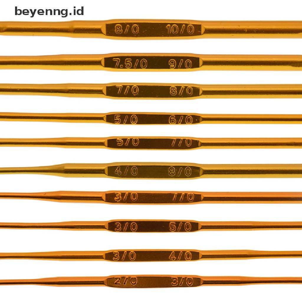 Beyen 10Pcs Alumina Crochet Hook Set DIY Knitg s Home Knitg Alat Jahit ID