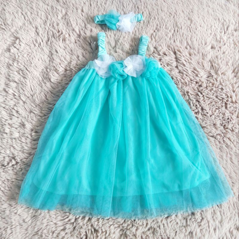 Dress Bayi Tanktop 0 6 Bulan Baju Pesta Anak Cewek Bando Fashion Baby Girl Newborn Kado Lahiran Satu