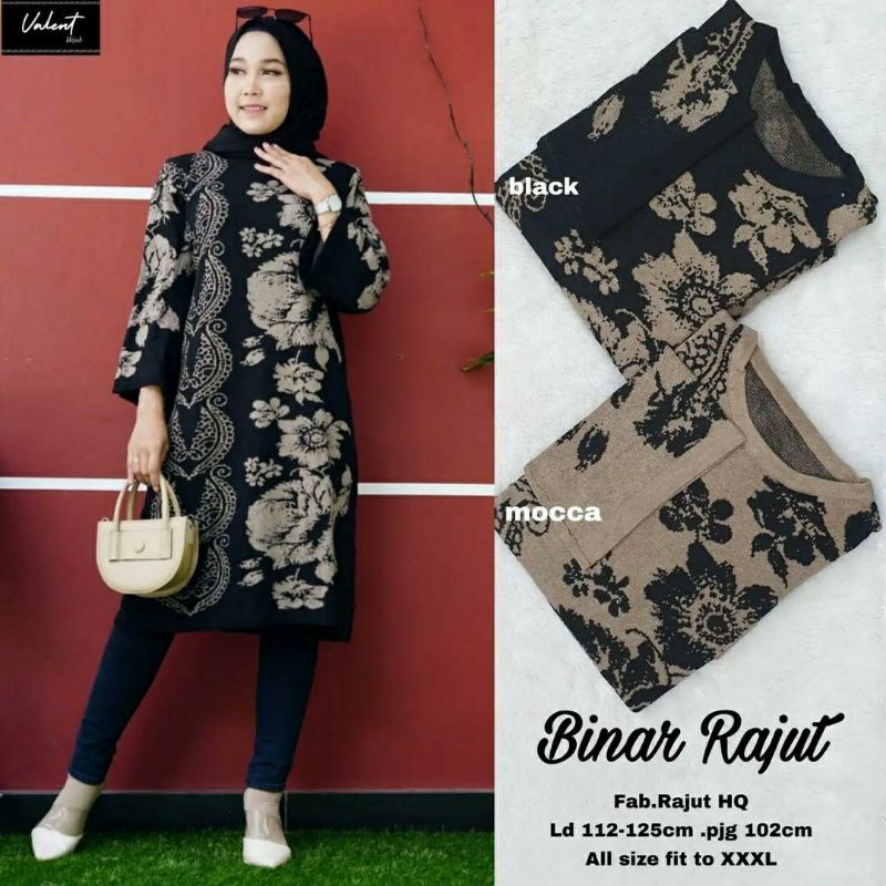 Binar RAJUT, TUNIK RAJUT CANTIK MODIS FIT XXL LD 112-130 BAHAN RAJUT PREMIUM TERMURAH OOTD KEKINIAN TERLARIS