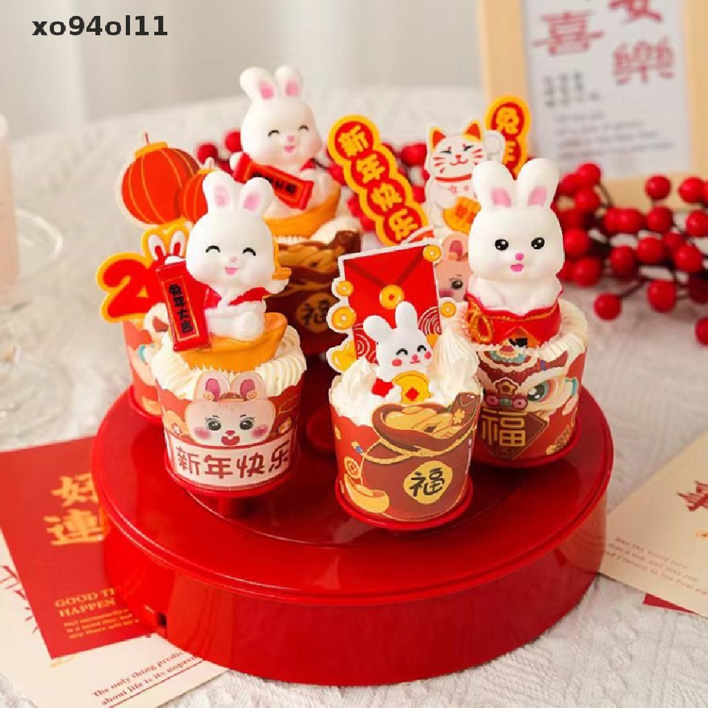 Xo 1PC Tahun Baru Kelinci Desktop Ornamen Kelinci Mini Dekorasi Meja Resin Zodiak Kelinci Kecil Lucu Dekorasi Kue Hadiah Natal OL