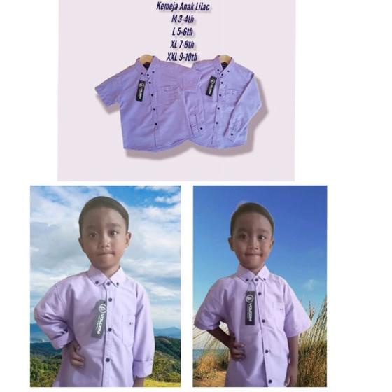 Update Harga KEMEJA ANAK DISTRO 3-14TH/RNA UNGU LILAC/KEMEJA ANAK LAKI-LAKI