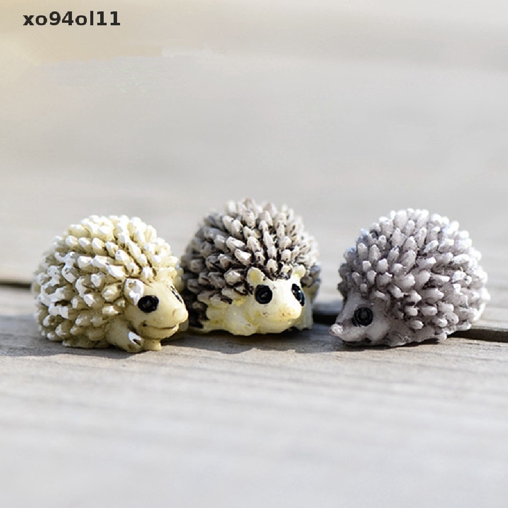 Xo Hot Mini Miniatur Hewan Landak Kecil Lanskap Mikro Rumah Boneka Resin DIY Ornamen Taman OL