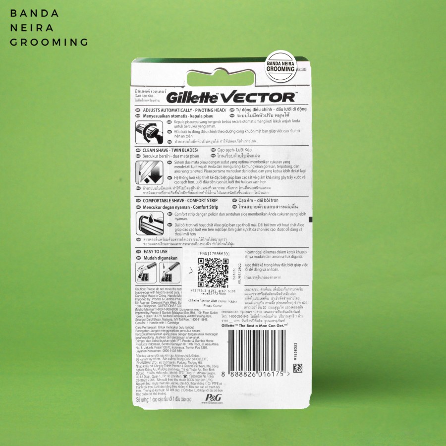 GILLETTE Vector / Razor / Alat Cukur Jenggot Kumis 2 Mata Pisau
