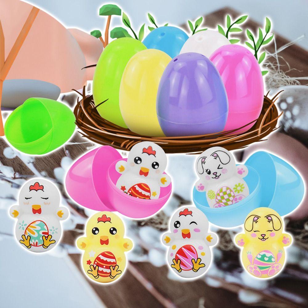 Solighter Easter Eggs Mainan 3D Bentuk Kelinci Montessori Belajar Match Mainan Puzzle