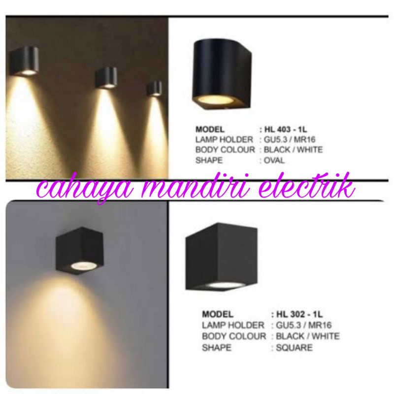 lampu dinding minimalis outdoor mr16 7Watt walllight segi satu arah 7w
