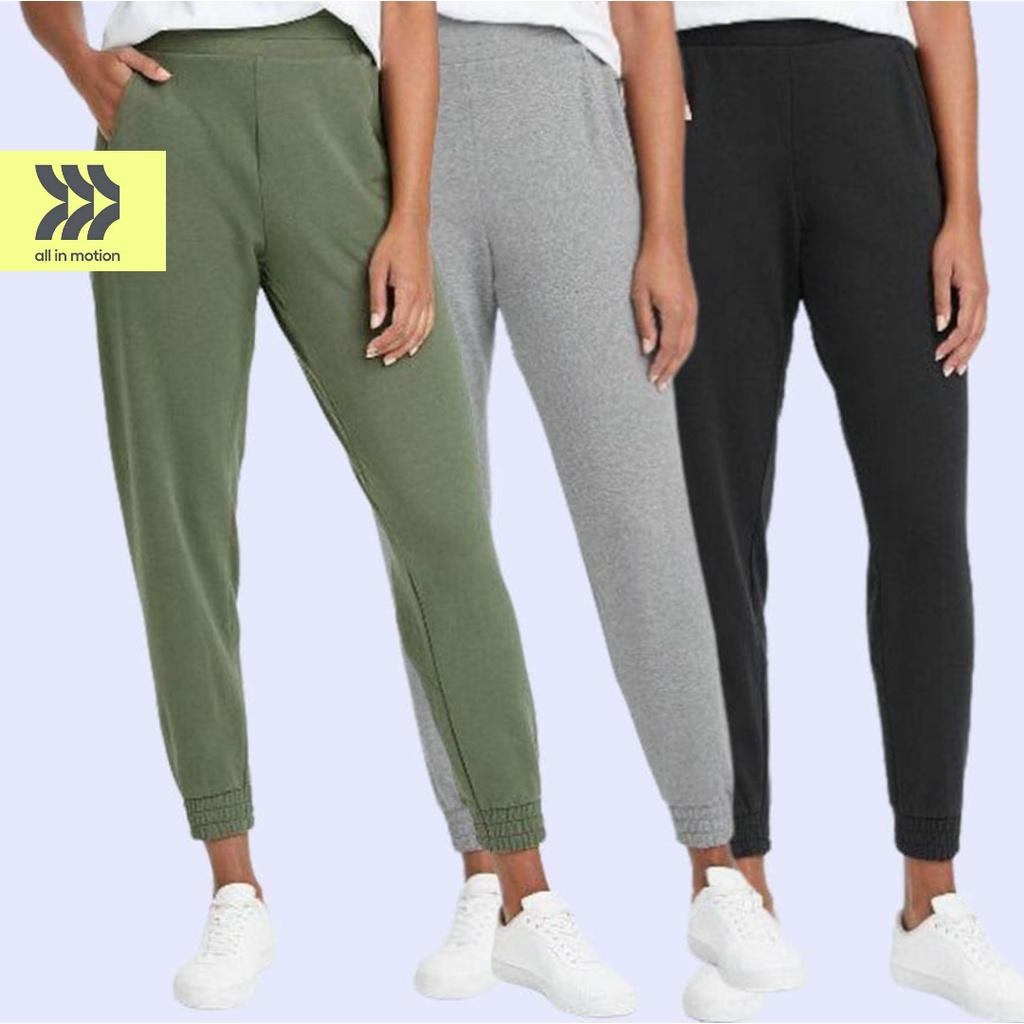QH Celana Jogger Dewasa Wanita All In Motion Bahan Katun