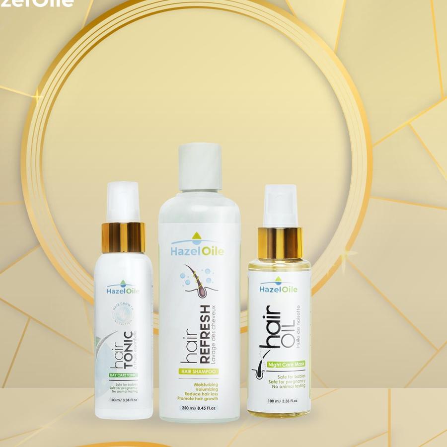 ▼ HazelOile untuk Rontok Botak Pitak & Penumbuh Rambut Hair Tonic Tonik Shampoo Shampo Subur Fusion 
