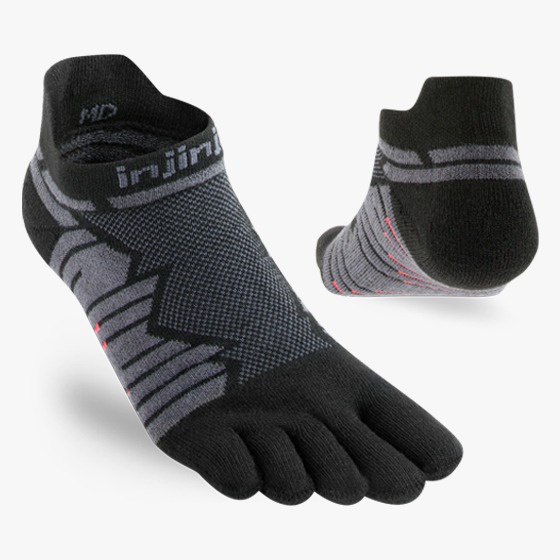 INJINJI ULTRA RUN No Show SIZE M - kaos kaki anti blister - ONYX