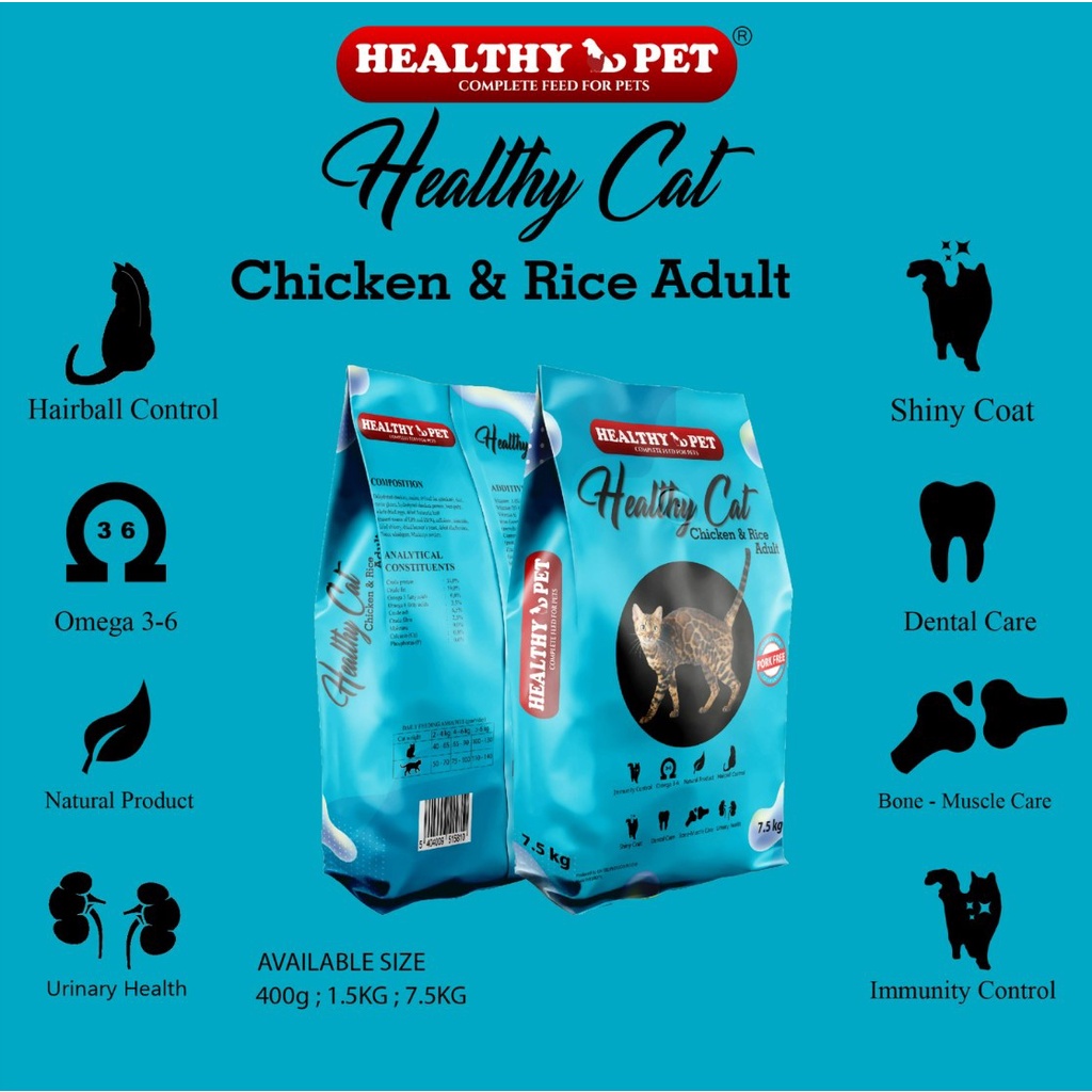 Healthy Cat 1.5kg Makanan Kucing Kering Healthy Pet