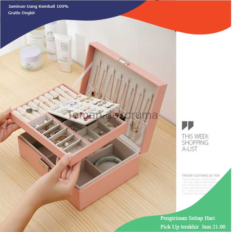 TD- TMP BLOONG Kotak Penyimpanan Perhiasan Storage Case Display 2 Layer - ZUZ-01