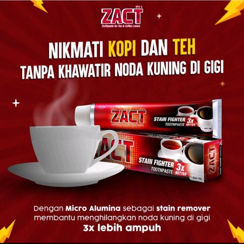 ZACT PASTA GIGI 190GR / Pasta Gigi Zact Buat Yg Merokok Dan Kopi