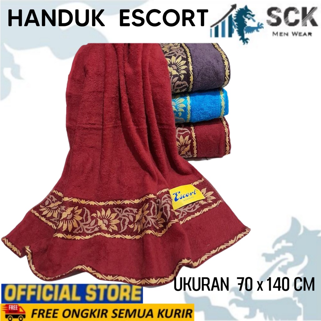 sck - Handuk ESCORT 140 x 70 cm / Handuk Mandi ESCORT Travel Motif Warna Murah Grosir