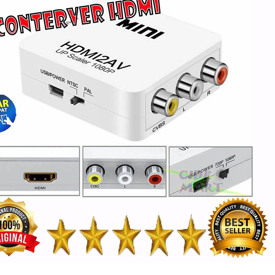 Produk Trending [BISA COD] HDMI TO AV / MINI BOX HDMI2AV / ANYCAST RCA CONVERTER ADAPTOR / HDMI2AV