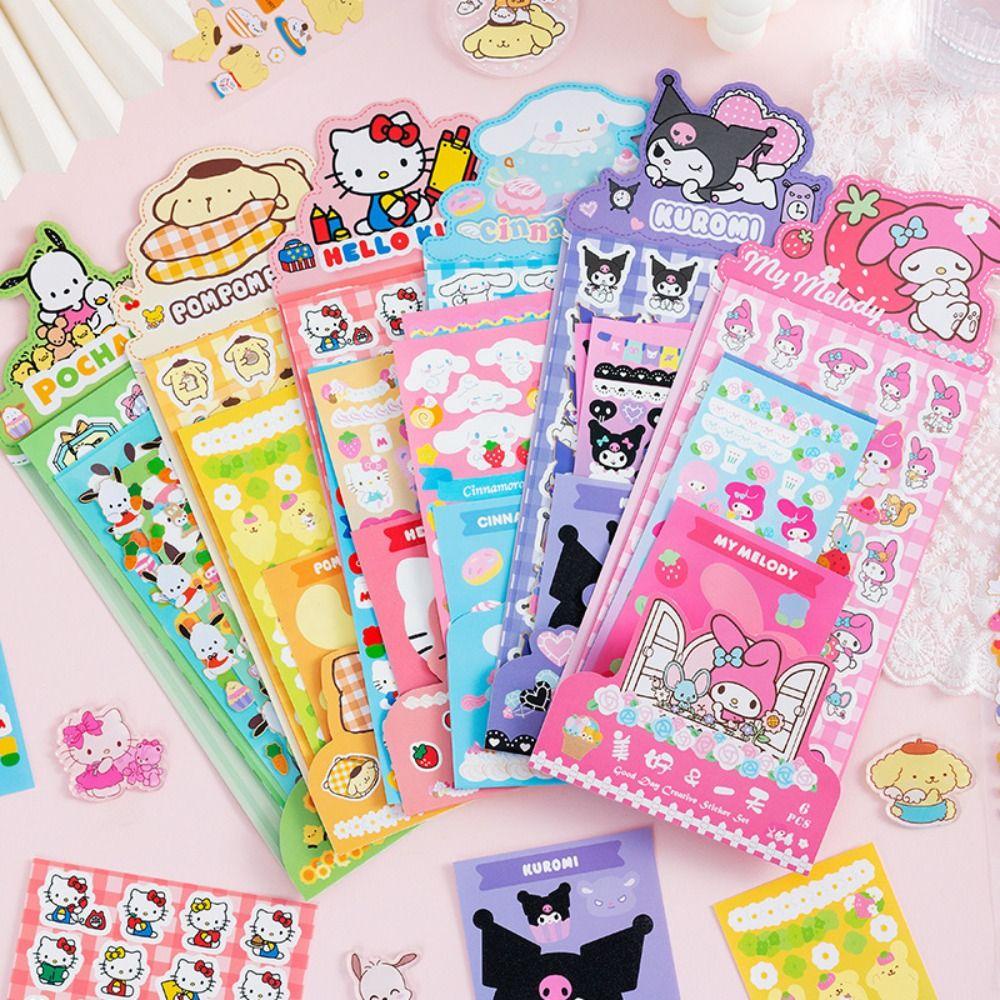 Mxbeauty Stiker Hias Set Kuromi Kartun Scrapbooking Akun Tangan Melody Alat Tulis DIY Jurnal Sticker