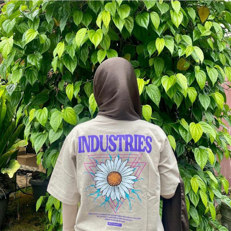 Kuul Industries - Kaos Baju Oversize |Tshirt | StreetWear Distro |Atasan Pria Wanita Cowok Cewek Laki Perempuan | Elmo | Bunga Matahari |Tengkorak StreetWear Cotton Katun Hitam Cream | Light brown