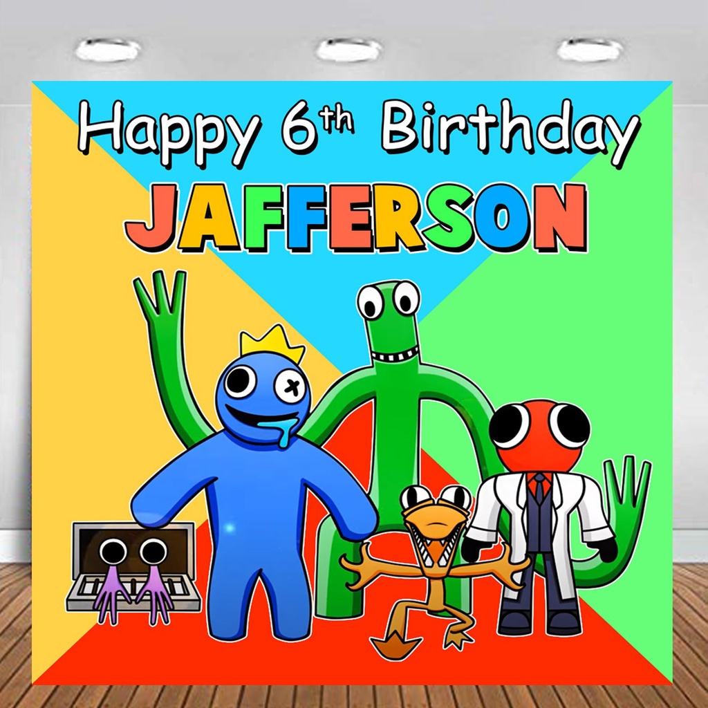 Rainbow Friends Backdrop Backdrop Banner Flexi Birthday / Hiasan Dinding Ulang Tahun