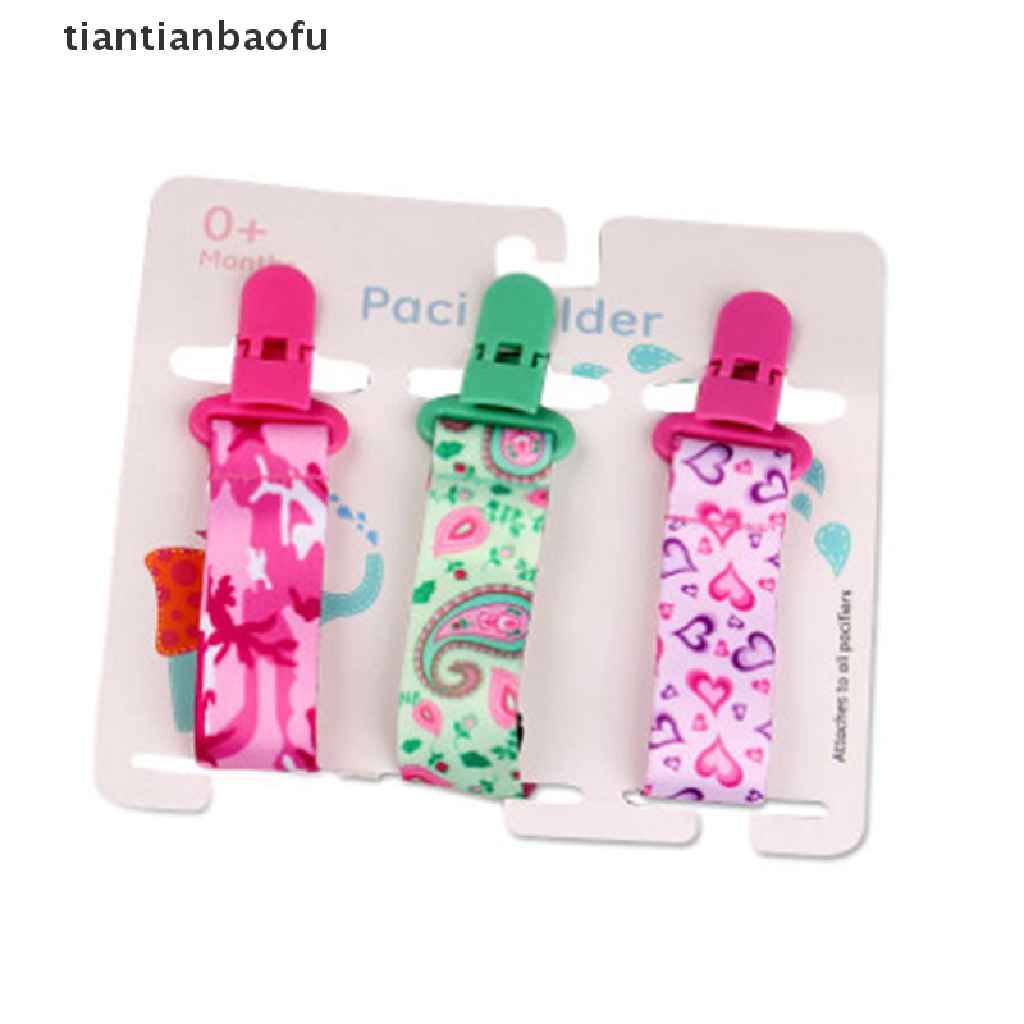 [tiantianbaofu] 3pcs/set Klip Dot Bayi Rantai Dummy Clip Nipple Holder Untuk Nipples Boutique